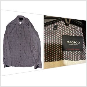 Maceoo Einstein Eins Lolli Black L/S Collared Button Shirt Sz L Abstract Dotted